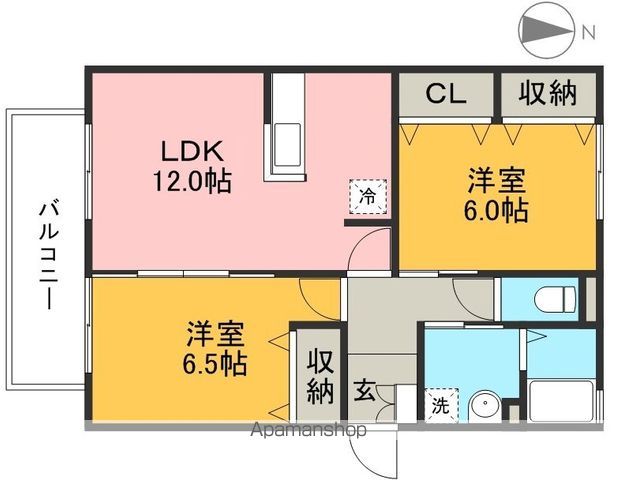 ボナール万々　Ｂ棟 101号室 間取り
