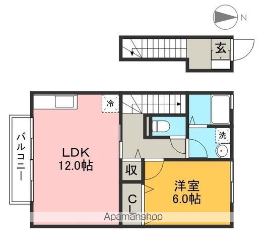 セジュール堂林　Ａ棟 201号室 間取り
