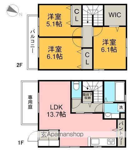 プランドール南国　Ｂ棟 間取り