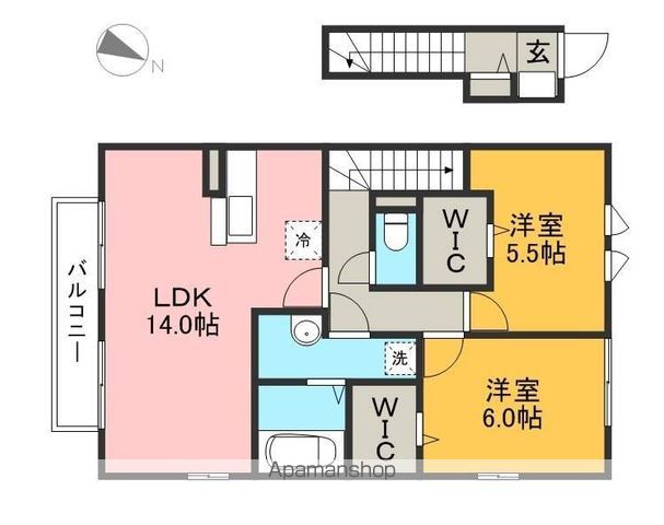 プランドール　Ⅰ棟 201号室 間取り