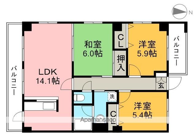 フィネス南川添 間取り