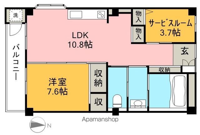 フィネス葛島 102号室 間取り
