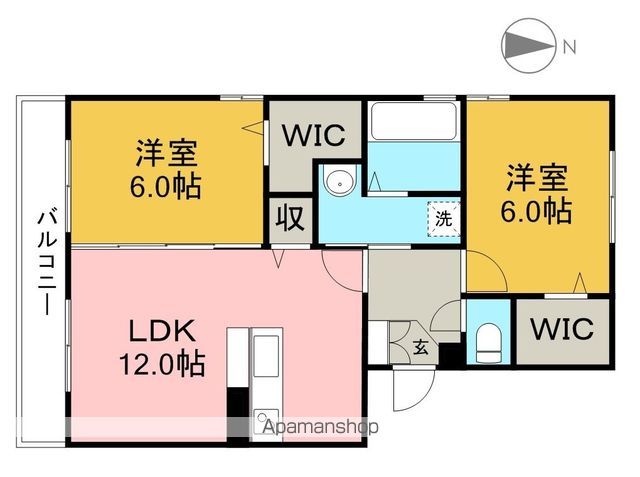 グランディオ　Ａ棟 202号室 間取り