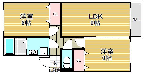 セレージュ 102号室 間取り