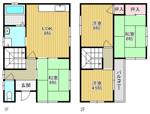 今宿2丁目貸家C 間取り