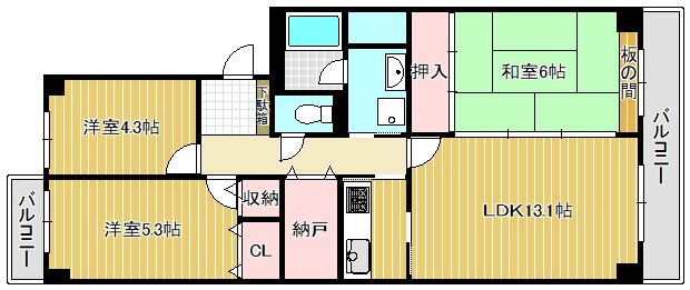 グランドメゾン守山１号棟 間取り