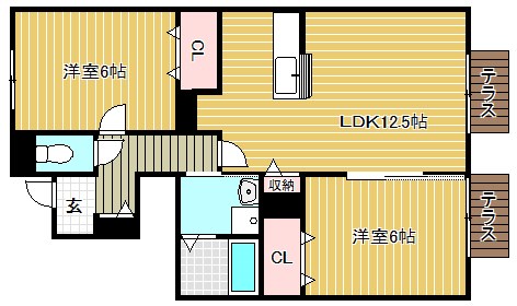 グランドゥール御園 102号室 間取り