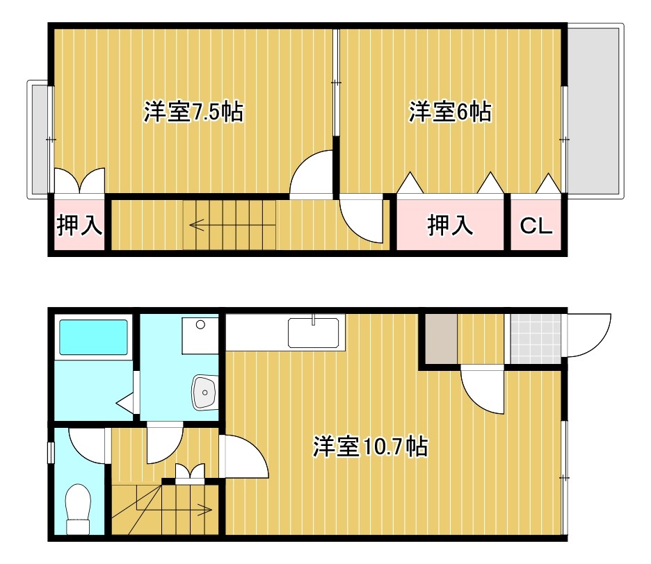 プラッサムコート東沖野 間取り図