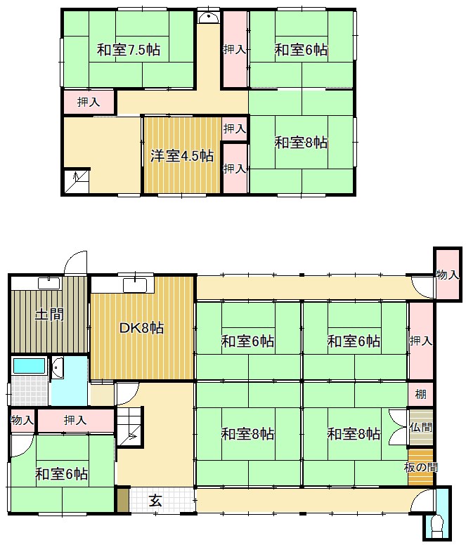 播磨田奥野邸貸家 間取り