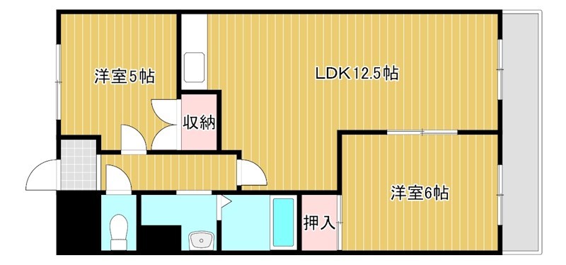 フラワー2番館  間取り