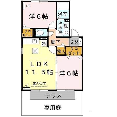 アルカディア　Ｂ棟 101号室 間取り