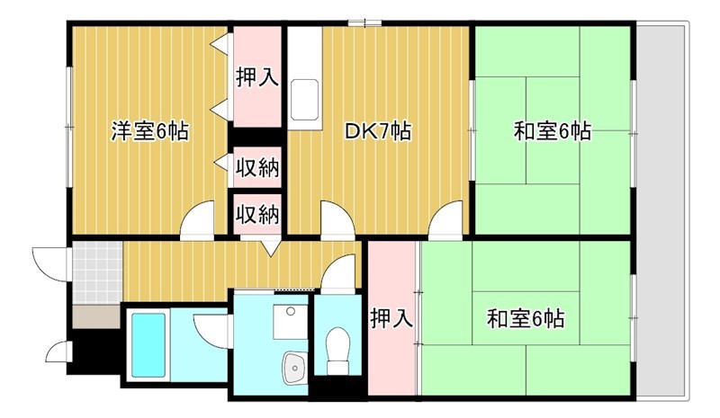 グリーン茨木 602号室 間取り