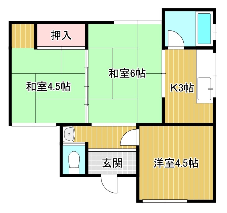 東沖野5貸家 間取り