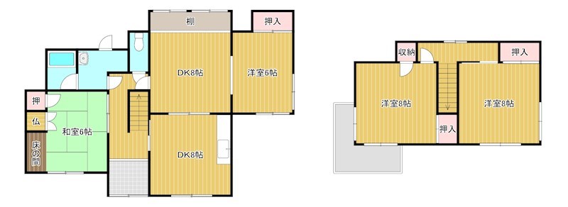 馬淵岩倉2貸家 間取り
