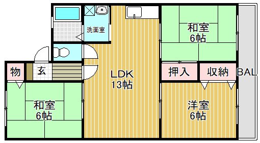 201号室 間取り