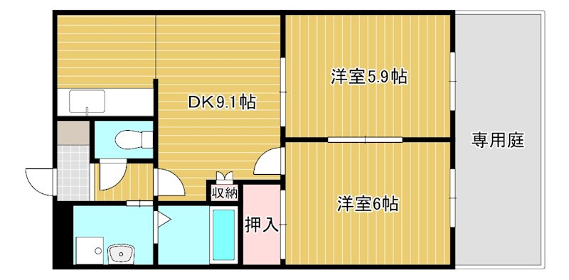 サンハイツ・オクヤマ 間取り