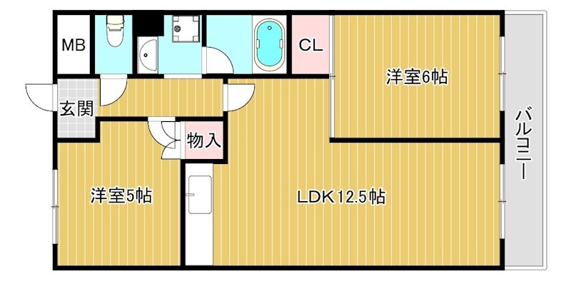 フラワー1番館 間取り図