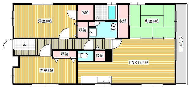 アルティプラザ野洲  401号室 間取り
