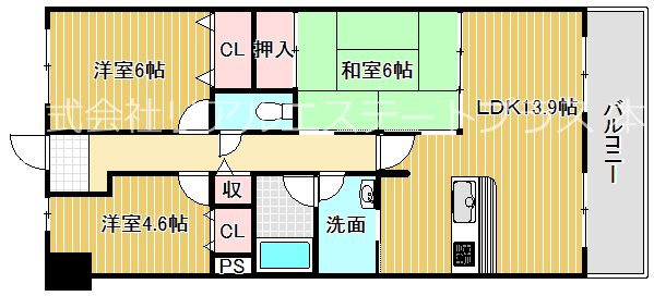 コスモ野洲2番館 402号室 間取り