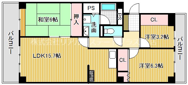 グランドメゾン守山１号館　 605号室 間取り