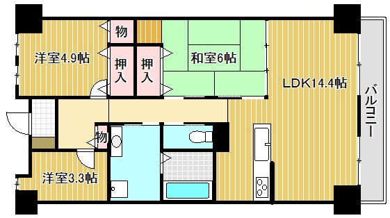 セルバ守山 909号室 間取り
