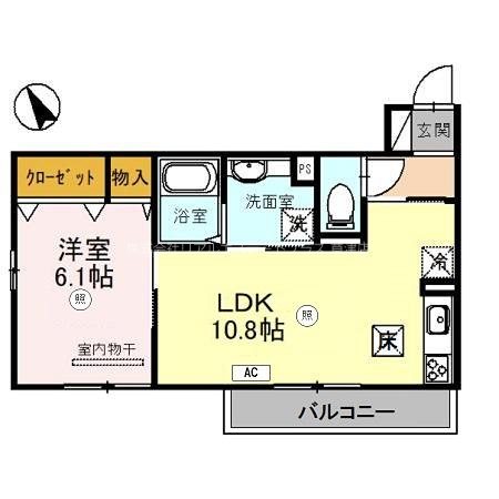 フラン岡 103号室 間取り