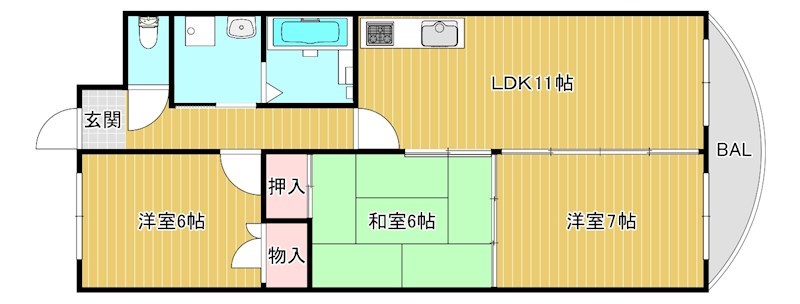 クレストYMDⅠ 201号室 間取り