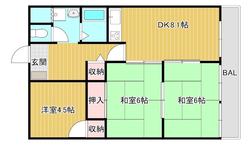 メゾンあおき Ⅱ 402号室 間取り