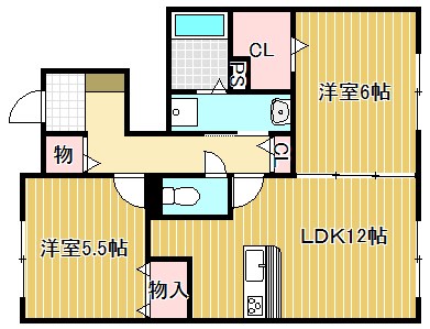 エルエスコート C102号室 間取り