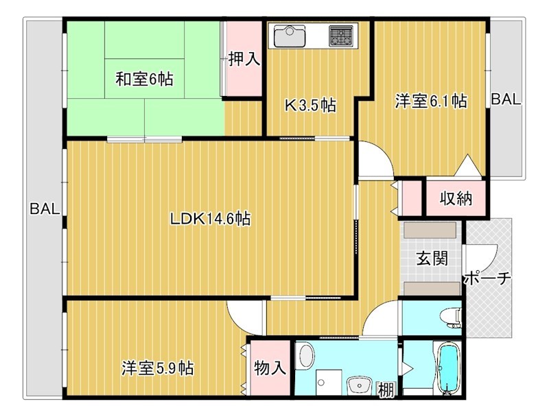 Vivelle彦根城町 301号室 間取り