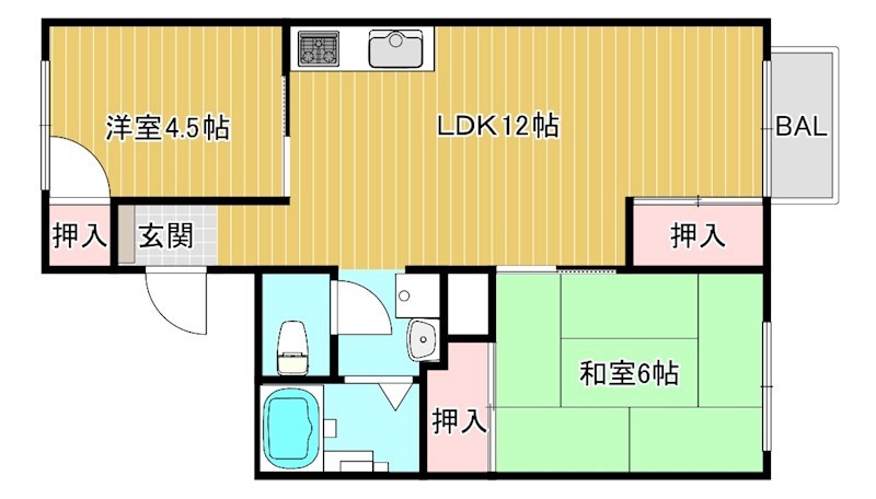 パークサイドIF 202号室 間取り