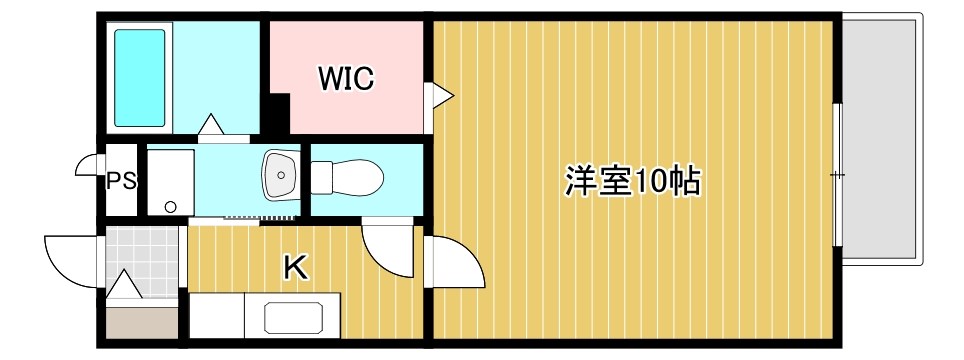 ロズウェル 201号室 間取り