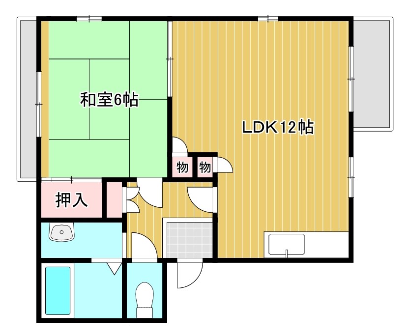 フェリシタス八日市 101号室 間取り