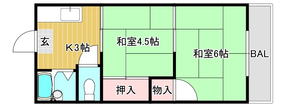 前川ハイツ 206号室 間取り