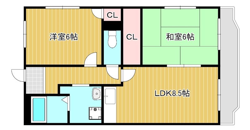 メゾンクレーネ  303号室 間取り