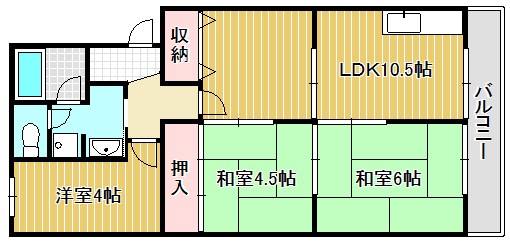 ロイヤルハイツクラノ 405号室 間取り