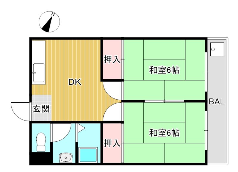エクセル篠原  103号室 間取り