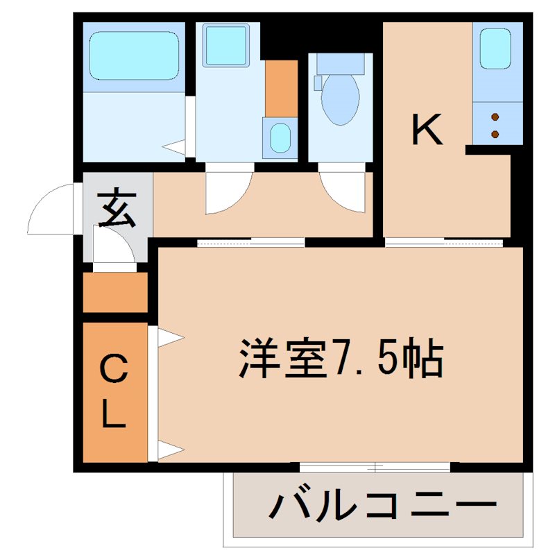 グランシャリオ二町A棟 105号室 間取り