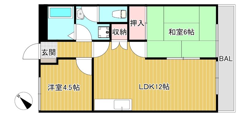 ベルメゾンB  212号室 間取り