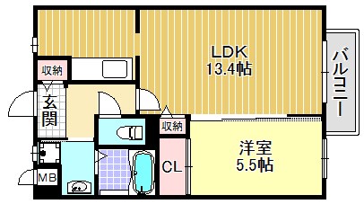 ステージ橘　A棟 101号室 間取り