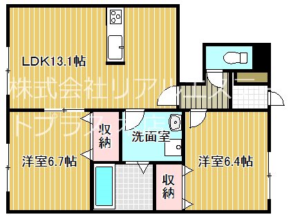 グランリーベ A102号室 間取り