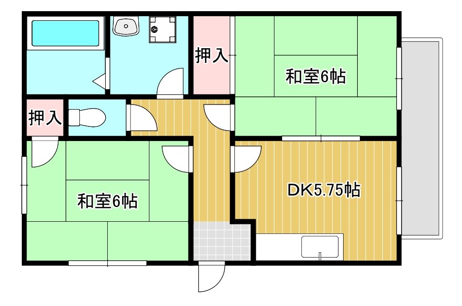 ドミール 201号室 間取り