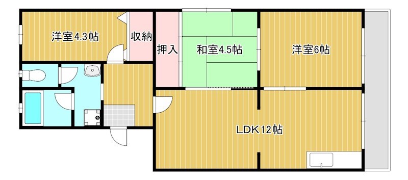 アクシスKawase  207号室 間取り