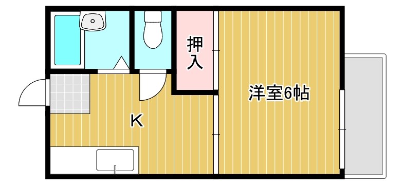 スカイハイツⅡ  105号室 間取り