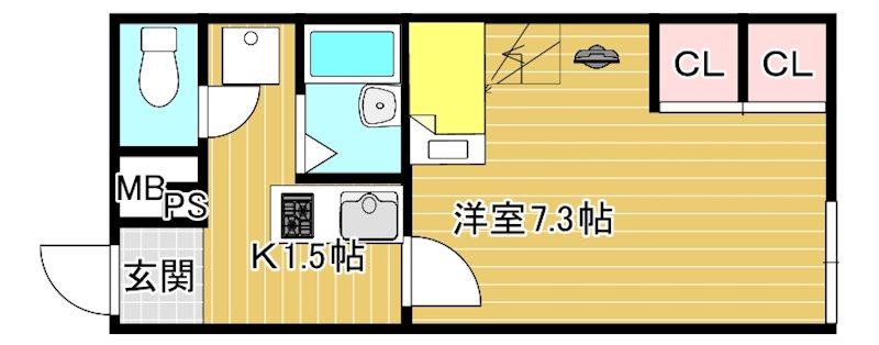 ハイラル聖徳 205号室 間取り