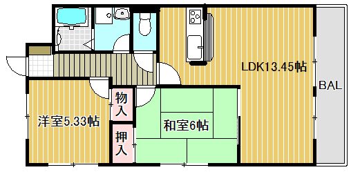 リベルティキタガワ 105号室 間取り