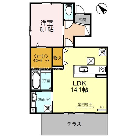 グランドュール 101号室 間取り