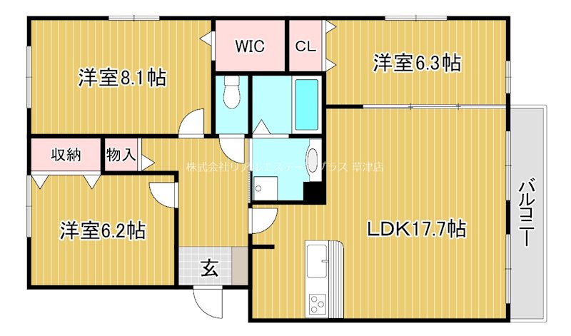 W 105号室 間取り