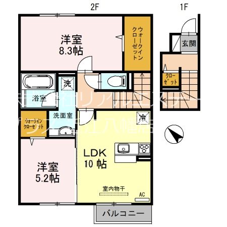アムールさわ 205号室 間取り