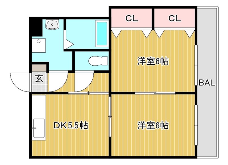 ツインアローズ 302号室 間取り